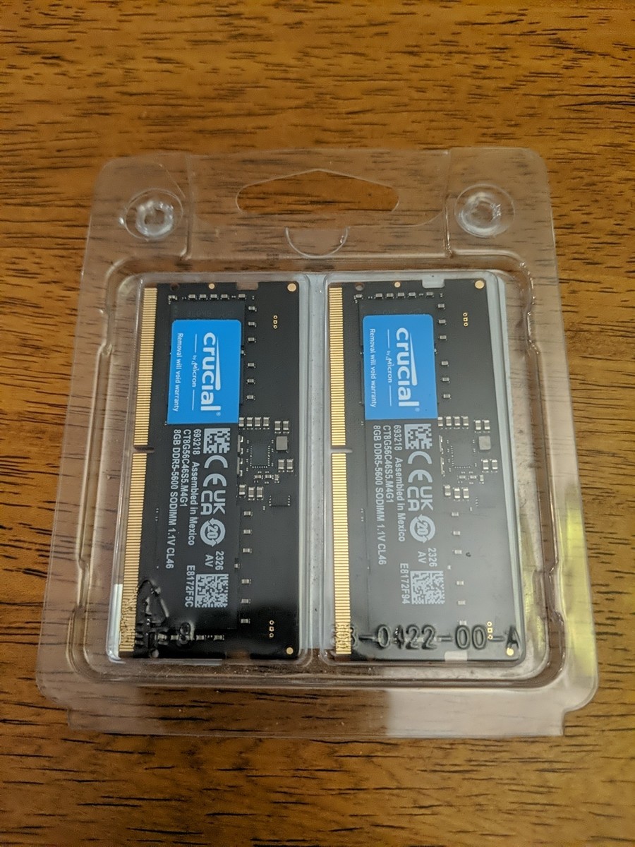 NEW Crucial 16GB Kit (2x8GB) DDR5 5600 MHz Laptop RAM Memory