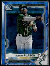 Robert Puason 2021 Bowman Chrome Sapphire Edition #BCP-218 Oakland Athletics