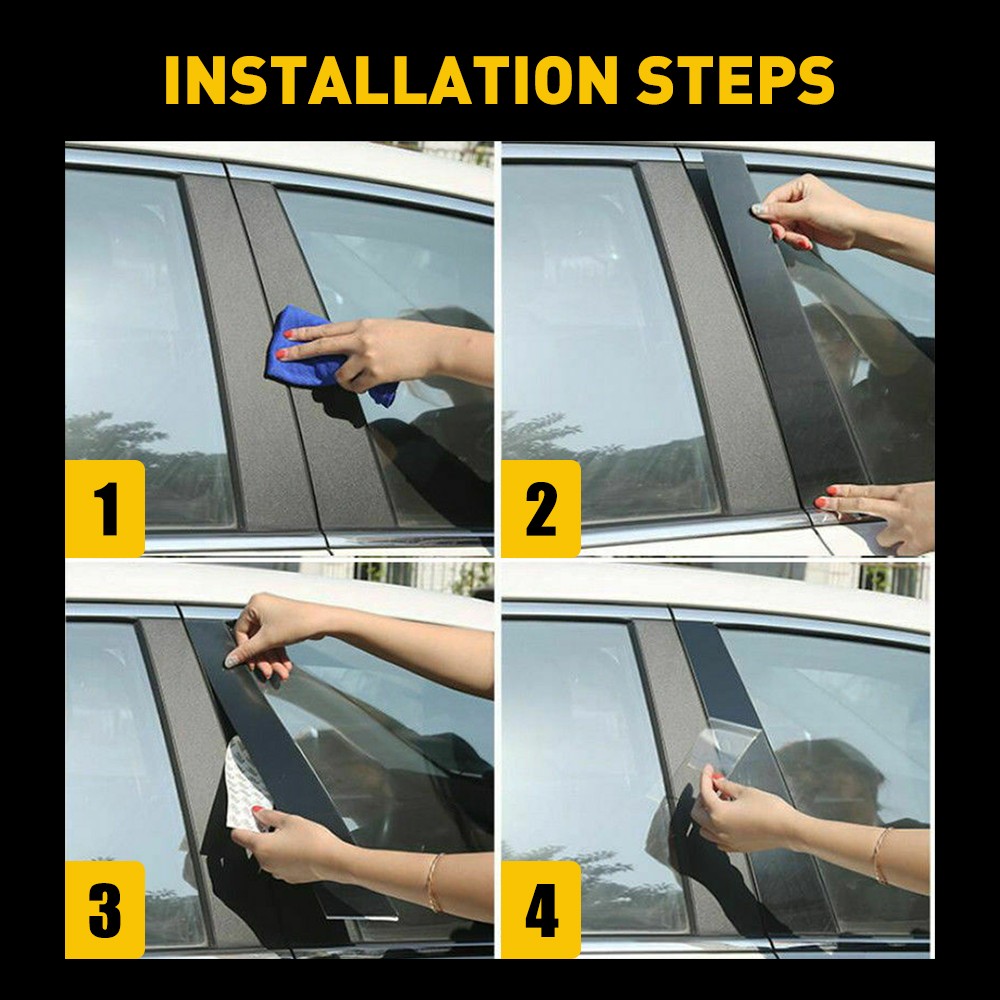 6Pcs For 2022 Honda Civic Door Pillar Trim Post Gloss Black Car Auto Accessories