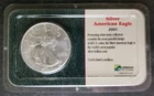 2001 $1 American Silver Eagle Dollar in a Littleton Holder