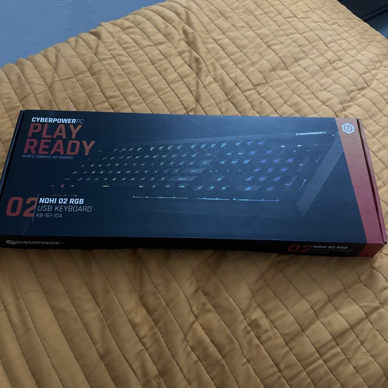 CyberPower PC Play Ready LED Wired Gaming Keyboard 02 RGB NOHI KB-161-104 NEW