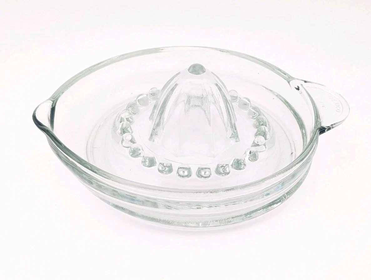 Vintage Glass Citrus Juicer Manual Reamer With Spout Handle Lime Lemon Wexico