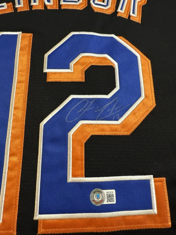 Camiseta Beckett firmada/enmarcada por Francisco Lindor de los Mets de Nueva York certificado de autenticidad Foto 2 de 4