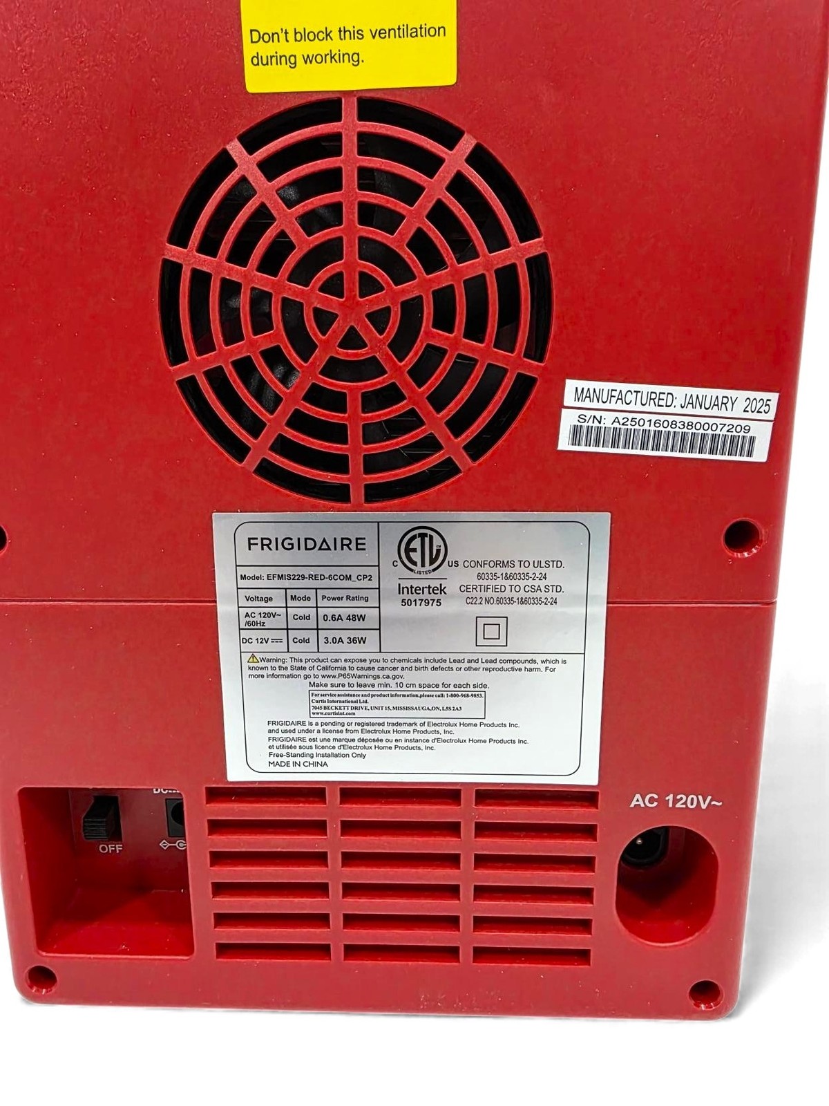 Frigidaire 6 Can or 4L Mini Retro Personal Fridge Cooler EFMIS229-RED