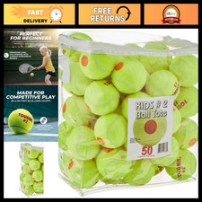 Low Compression Transition Tennis Balls - Orange Dot, Ideal for Beginners Kids