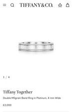 Tiffany & Co Platinum Double Milgrain Wedding Band Ring