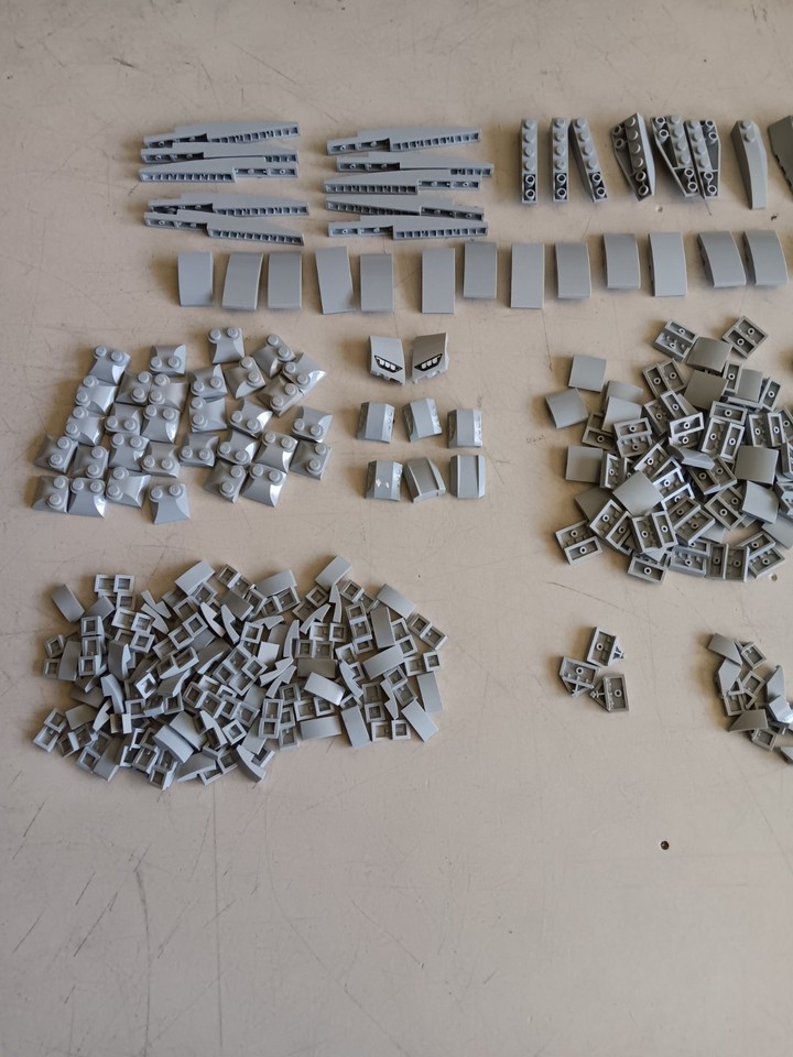 LEGO BULK LOT OF 440 LIGHT BLUISH GRAY CURVED SLOPE WEDGE INVERTED ...