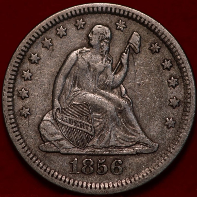 1856 Philadelphia Mint Silver Seated Liberty Quarter