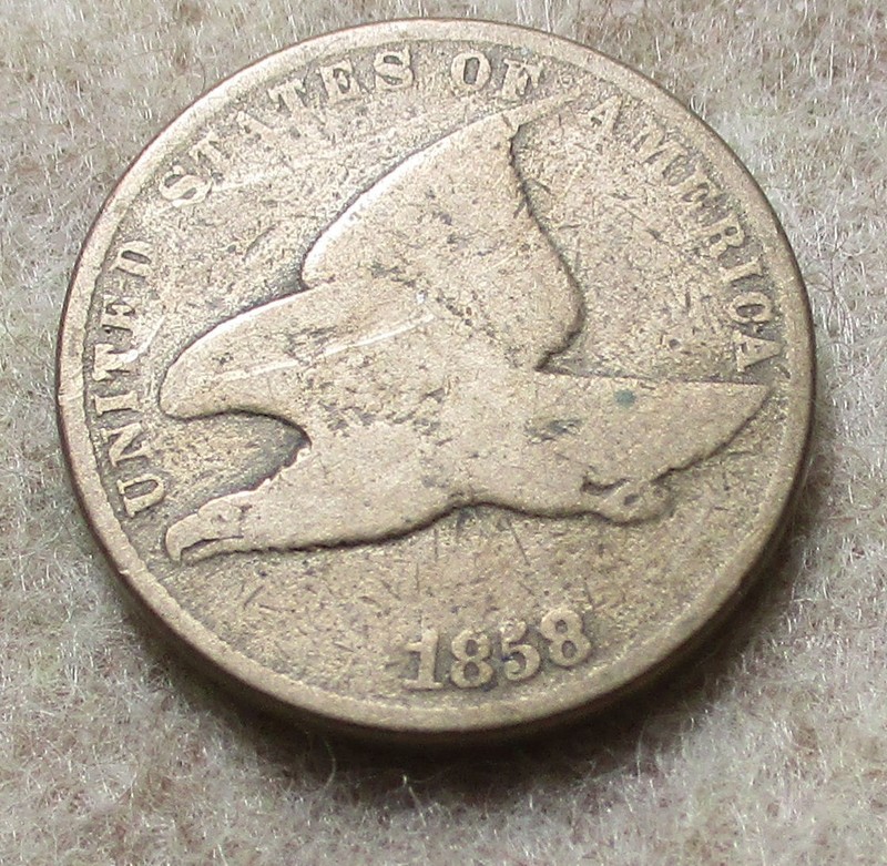 1858 Flying Eagle 1866 Two Cent Piece & 1856 FE Round
