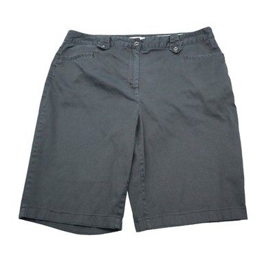 Charter Club Shorts Womens 14 Black High Rise Allison Fit Full Length Chino