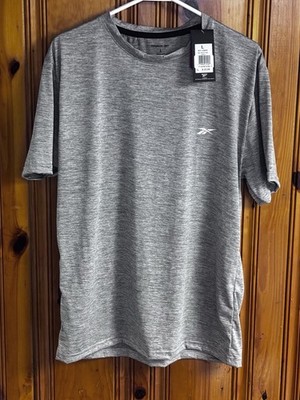 Reebok Men s Athletic T-Shirt Size Large Gray Short Sleeve Training Tee NWT