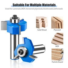 CNC Router Bit 12mm Shank T Slot Cutter with Bearing for Wood Projects