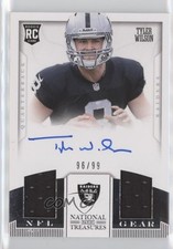 2013 Panini National Treasures Dual Signatures 96/99 Tyler Wilson #38 Auto 5x8