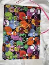 FABRIC Goofy Cool Cats Book Cover- Handmade 9” X 6”