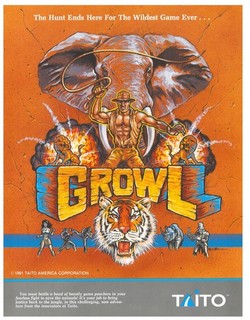 Growl Taito Video Arcade Flyer / Brochure / Ad - Excellent