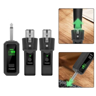 2 4 GHz Wireless XLR Transmitter Empfänger Wiederaufladbares Audio Interface Kit
