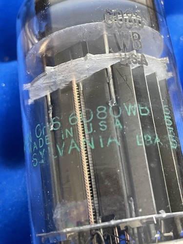 2 Sylvania 6080 WB Vacuum Tubes In Box Tested Double OO Halo Getter Copper Rods - Picture 3 of 7
