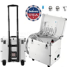 Dental Portable Mobile Delivery Unit Air Compressor 3 Way Syringe Suction 4H CE