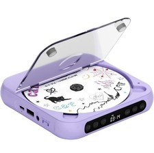 Portable Bluetooth CD Player Dual Stereo Speakers Purple