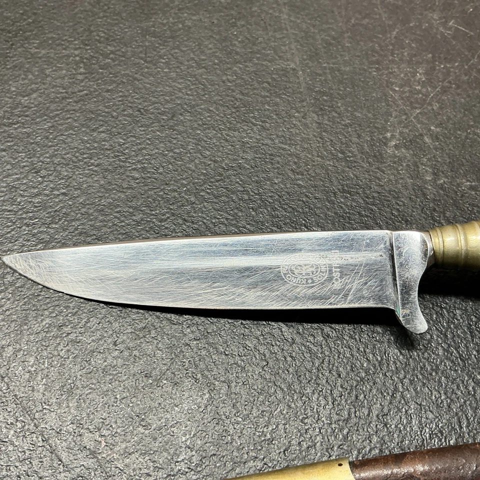 DE COLECCIÓN RARO ALEMÁN HUBERTUS SOLINGEN INOXIDABLE BOTA DE CAZA CUCHILLO CUERNO MANGO FUNDA Foto 4 de 4