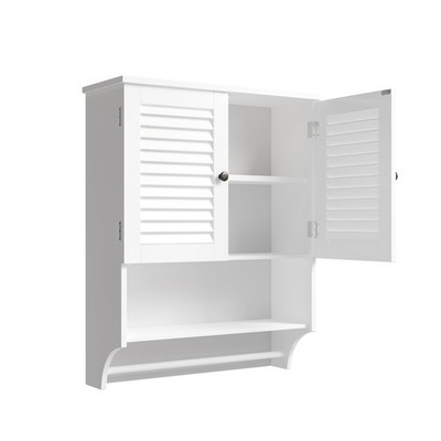 Medicine Cabinet with Towels Bar, 23.6'' L x 8.8'' W x 29.5'' H MDF Material Bat...