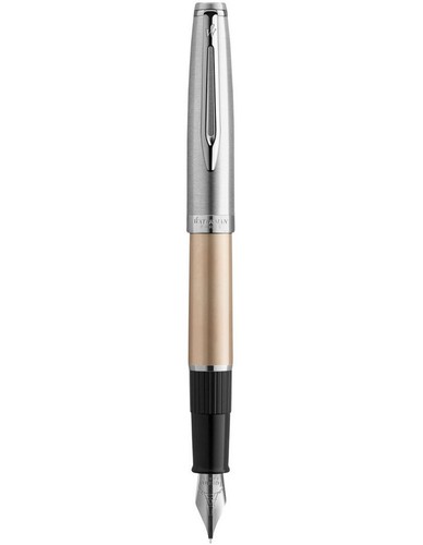 Waterman Embleme Emblème Deluxe Gold Chrome Trim Medium Nib Fountain Pen - Picture 3 of 4