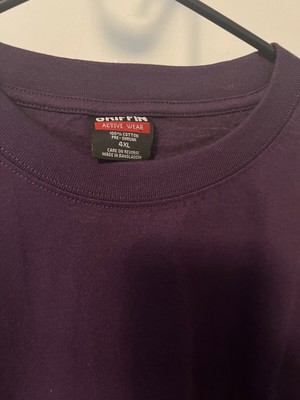 Griffin Active Wear Purple Short Sleeve Big Mens T Shirt Size 4XL