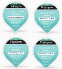 Neutrogena Deep Clean Purifying Wash Off Clay Face Mask 0.3 Oz ( 4 PACK)