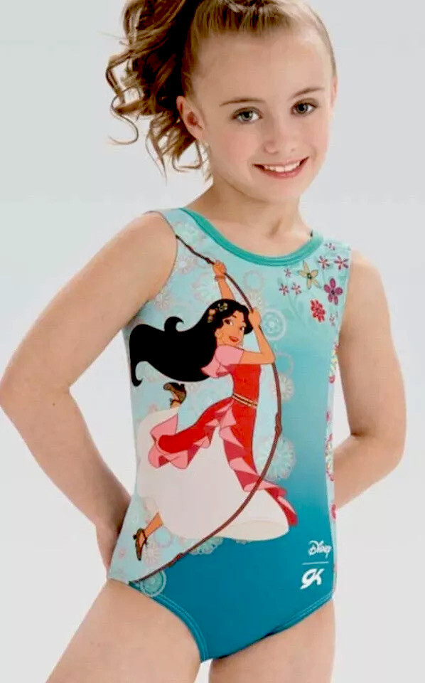 New GK Elite DISNEY Leotard GYMNASTICS Princess ELENA Swing Into Adventure  CM