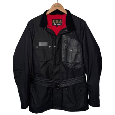 Barbour Factory Sample Wax Jacket Mens Medium Black Leather