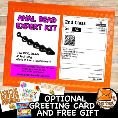 POST THAT PRANK (BY LJB CREATIONS) Funny AN AL BEADS Prank Post Postal Mail Package Adult Joke Birthday Humour Gift