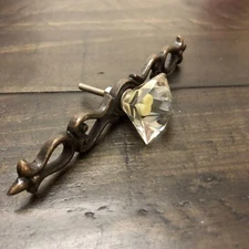 Diamond Knob Pulls Handles Antique Art Deco Style Furniture Item #1672625