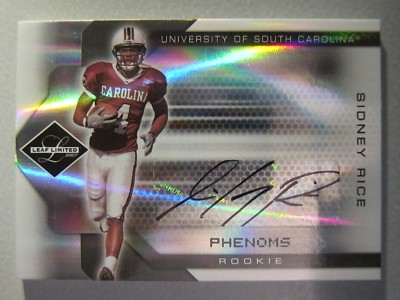 *06/25* 2007 Leaf Limited College Phenoms Autograph #347 Sidney Rice RC ...