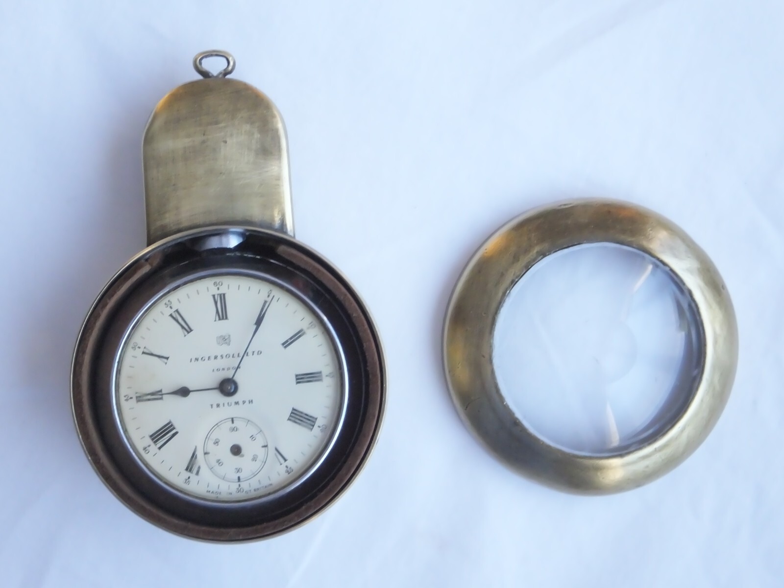 An antique miners 3 1/2 brass pocket watch case with Ingersoll watch eBay