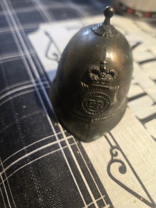 Helmet Shape Metal Bell London ER Metropolitan police Figural Helmet