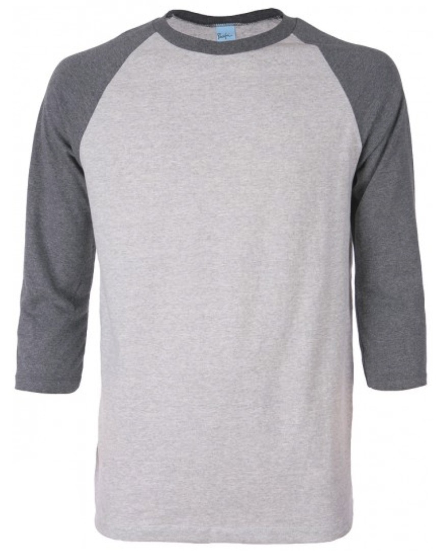 Pacific Men's Raglan 3/4 Sleeve Soft Cotton Baseball Jersey T-Shirt Tee