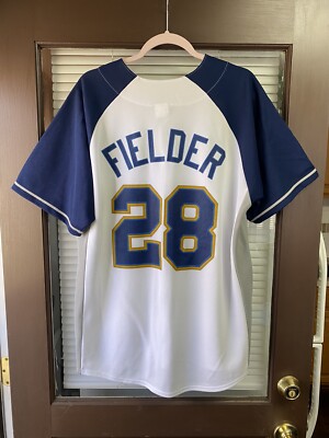 ブルワーズ　フィルダー　Fielder ベースボールユニフォーム 28番 XL ブルワーズ フィルダー Fielder ベースボールユニフォーム 28番
