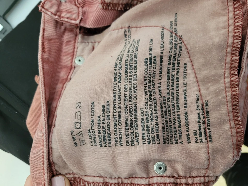 Pantalones Cortos BDG Freja Vintage Fit Rosa Envejecido Denim Talla 27 Foto 3 de 4