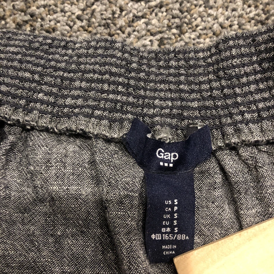 Camisa Gap Mujer Pequeña Gris Lino Cuello Redondo Informal Bolsillos Damas Foto 3 de 4