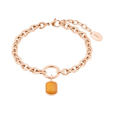S.Oliver Jewels Damen-Charmsarmband Aus Edelstahl – 16 Cm, Mit Kristallperlen, Dehnbar