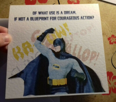 Batman Grußkarte (Adam West) Fan Art. Selbstgemacht. Kann per PERS VERSENDET WERDEN TRACKED