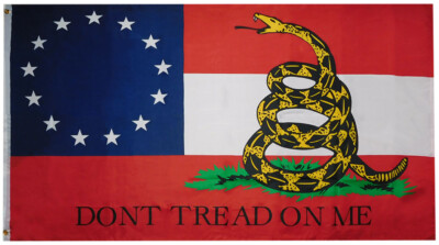 3X5 TRUMP 2028 Stars & Bars 13 Stars Gadsden Don't Tread On Me 100D Flag