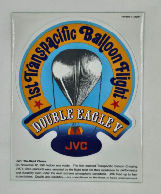 Vintage JVC Decal - 1st Transpacific Balloon Flight Double Eagle V - 1981