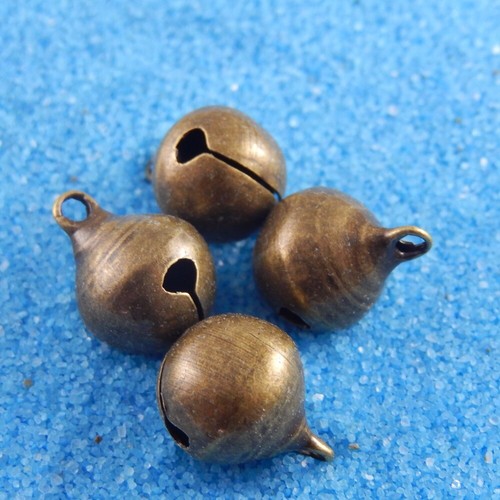 20 PCS Retro Bronze Brass Jingle Bell Charm Christmas Pendant Craft Jewelry 12mm - Afbeelding 3 van 5
