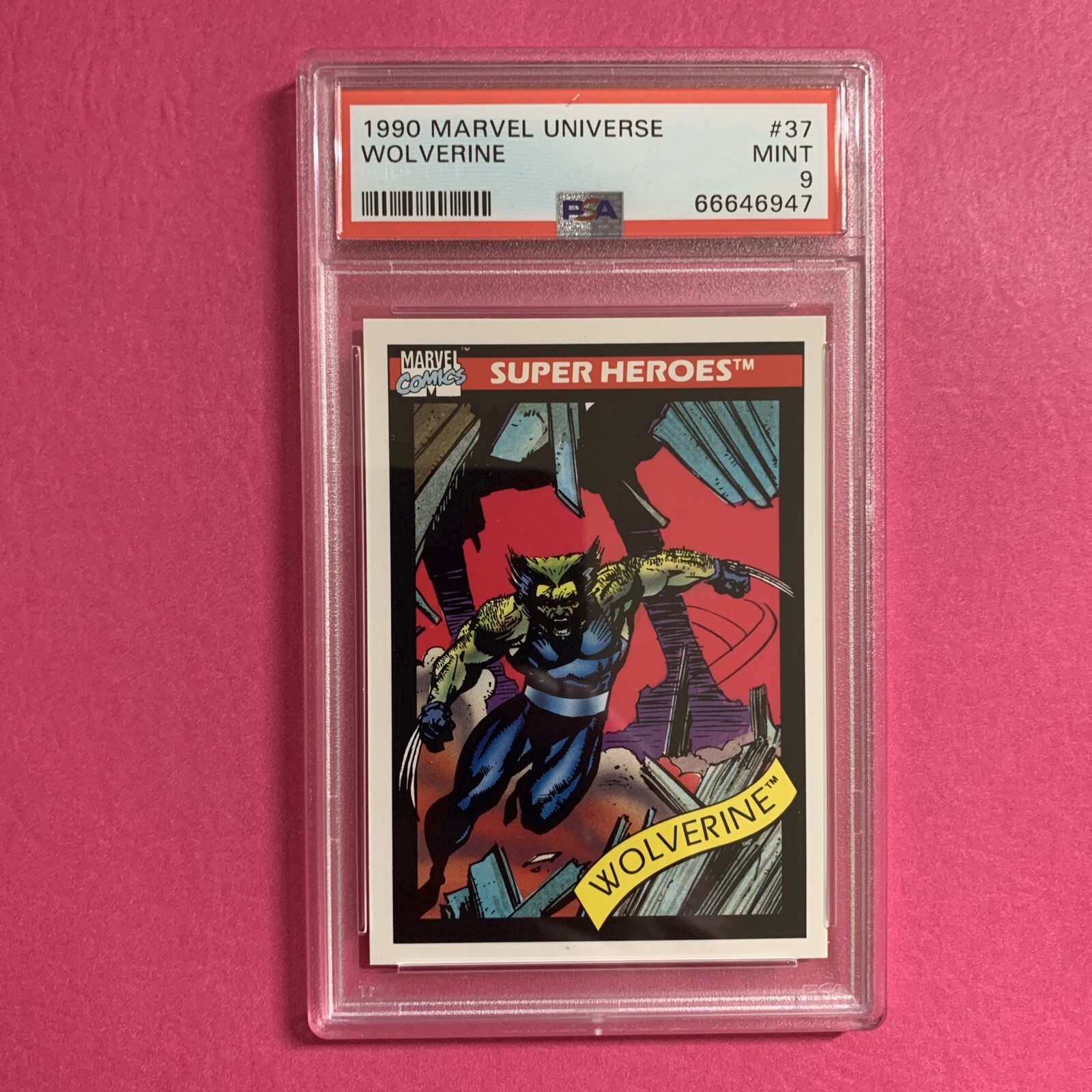 🐶 1990 Marvel Universe WOLVERINE #37 SUPER HEROES PSA 9