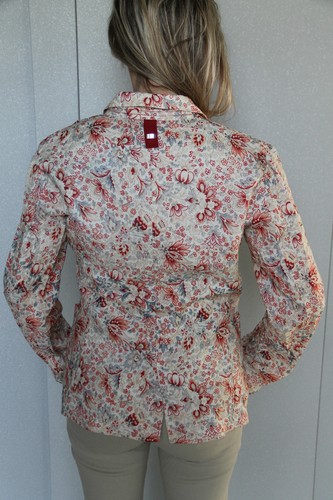 Nice Jacket Floral IN Ramie high use Ex Girbaud T 38 Fr 42i 36d New Val - Picture 3 of 7