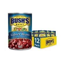 Bush's Dark Red Kidney Beans 16 Oz Pack Of 12 Gluten Free High Protein Fiber ...