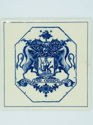 Royal Delft Chelsea Physic Garden Apothecary Tile EUC