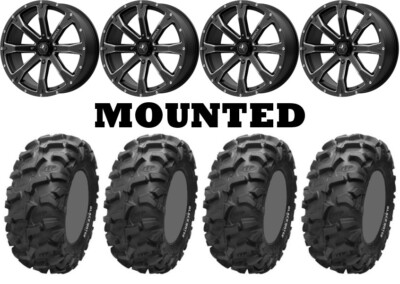 Kit 4 ITP Blackwater Evolution Tires 30x10-14 on MSA M42 Bounty Matte Black TER