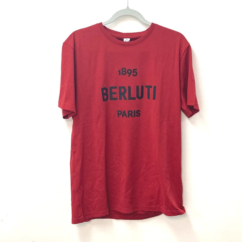 Berluti logo Apparel Tops Short sleeve T-shirt cotton Red/Black 